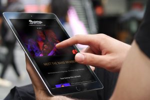 Meet the Band page from website redesign for Beginnings Chicago Tribute Band on iPad