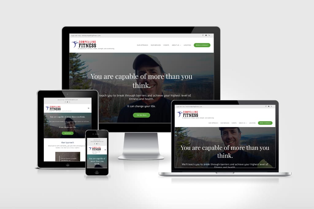 Compelling Fitness, One-Page Interim Website
