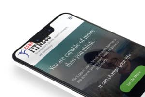 Compelling Fitness website on iPhone