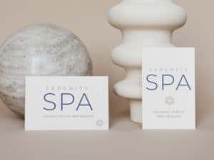 Fat Cat Design logo design, branding design, and business cards for Serenity Spa
