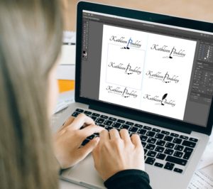 Fat Cat Design logo design process - creating digital versions of design sketches 