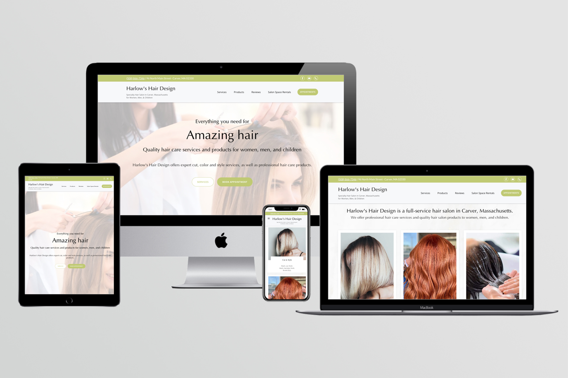 Fat Cat Design Website Design for Harlow's Hair Design
