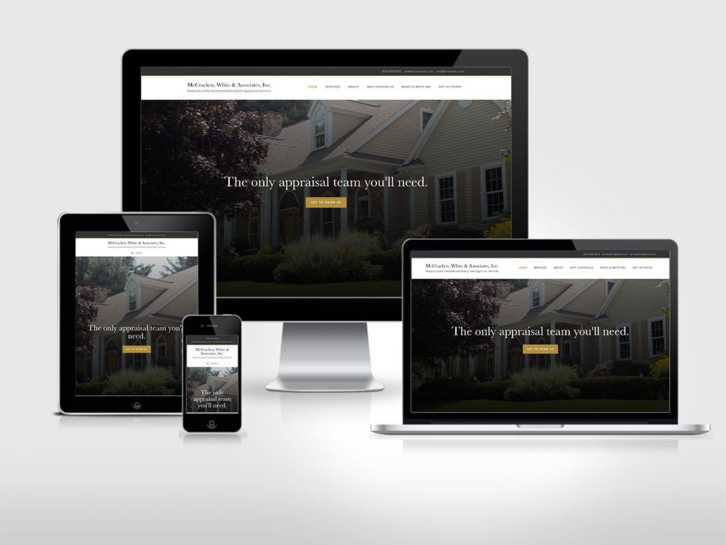 multiple screen displays for Massachusetts residential real estate appraisal firm website