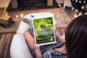 Romance novel book cover design for Author Kathleen Pendoley Trail of the Heart