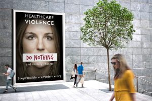 Stop Healthcare Violence Billboard Mockup - Say Nothing and Nothing Changes
