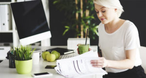 woman working