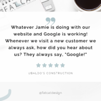 testimonial for Fat Cat Design from Ubaldo's Construction